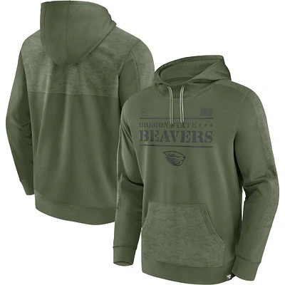 Men's Fanatics Olive Oregon State Beavers OHT Military Appreciation Stencil Pullover Hoodie