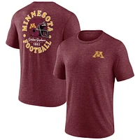 Men's Fanatics Heather Maroon Minnesota Golden Gophers Old-School Bold Tri-Blend T-Shirt