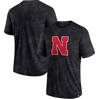 Men's Fanatics  Black Nebraska Huskers Camo Logo T-Shirt