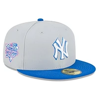 Men's New Era Gray/Blue New York Yankees Side Patch 59FIFTY Fitted Hat