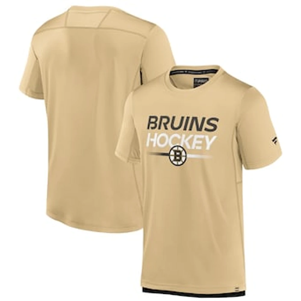 Men's Fanatics Gold Boston Bruins Authentic Pro Tech T-Shirt