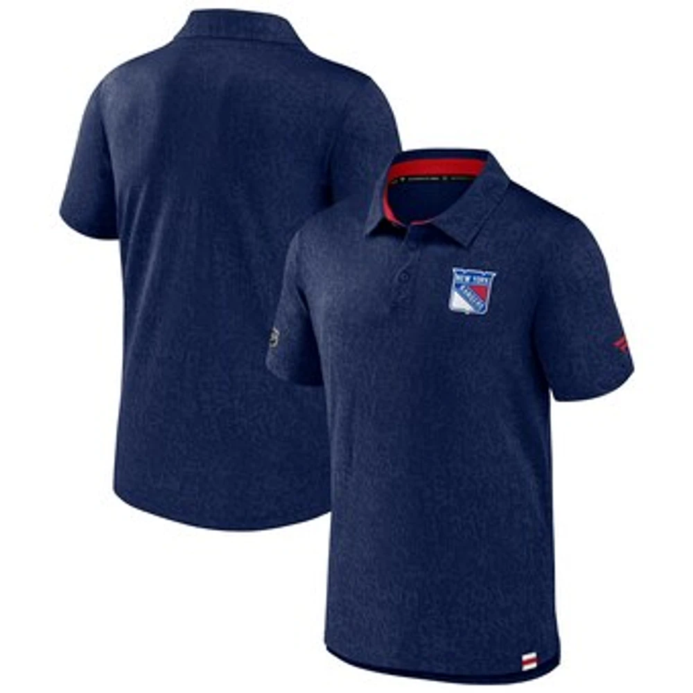 Men's Fanatics  Navy New York Rangers Authentic Pro Jacquard Polo