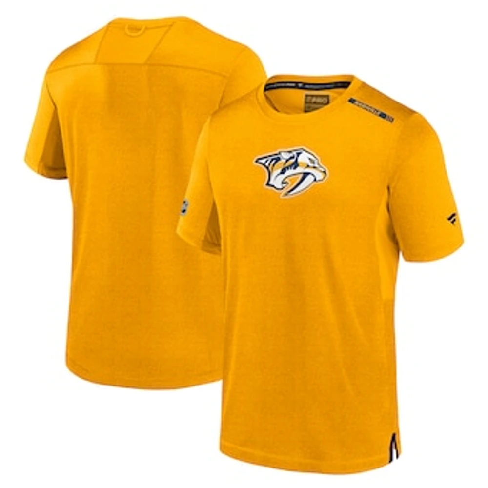 Men's Fanatics  Gold Nashville Predators Authentic Pro Performance T-Shirt