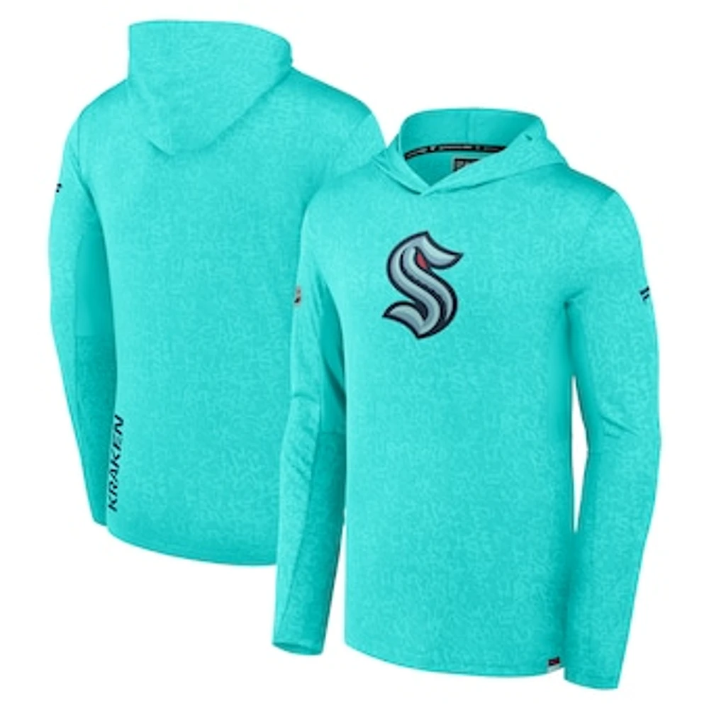 Men's Fanatics Light Blue Seattle Kraken Authentic Pro Lightweight Pullover Hoodie