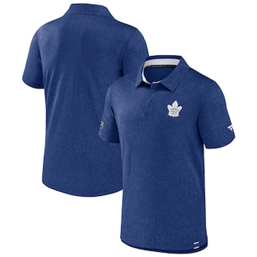 Men's Fanatics Blue Toronto Maple Leafs Authentic Pro Jacquard Polo