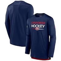 Men's Fanatics  Navy Montreal Canadiens Authentic Pro Long Sleeve T-Shirt