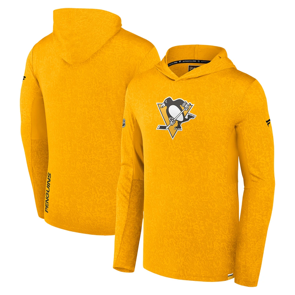 Men's Fanatics  Gold Pittsburgh Penguins Authentic Pro Lightweight Pullover Hoodie