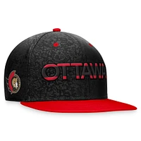 Men's Fanatics  Black/Red Ottawa Senators Authentic Pro City Snapback Hat