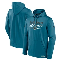 Men's Fanatics  Teal San Jose Sharks Authentic Pro Pullover Hoodie