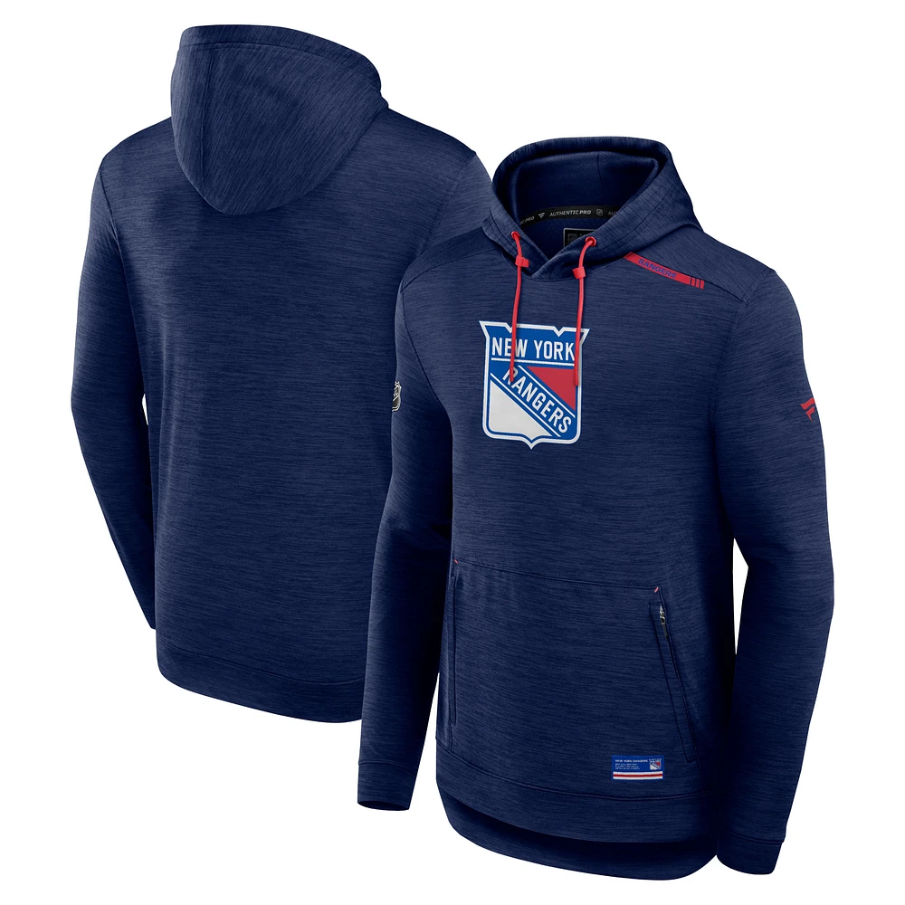 Men's Fanatics  Navy New York Rangers Authentic Pro Tech Pullover Hoodie