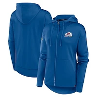 Women's Fanatics  Blue Colorado Avalanche Authentic Pro Scuba Full-Zip Hoodie