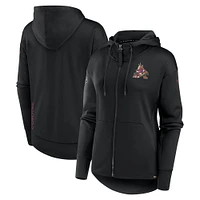Women's Fanatics  Black Arizona Coyotes Authentic Pro Scuba Full-Zip Hoodie