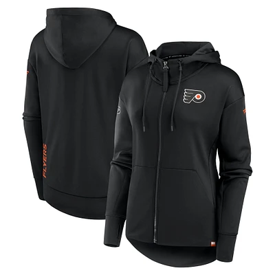 Women's Fanatics  Black Philadelphia Flyers Authentic Pro Scuba Full-Zip Hoodie