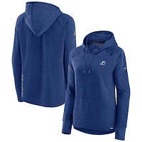 Women's Fanatics Heather Blue Tampa Bay Lightning Authentic Pro Pullover Hoodie