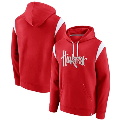 Men's Fanatics Scarlet Nebraska Huskers Gym Rat Pullover Hoodie