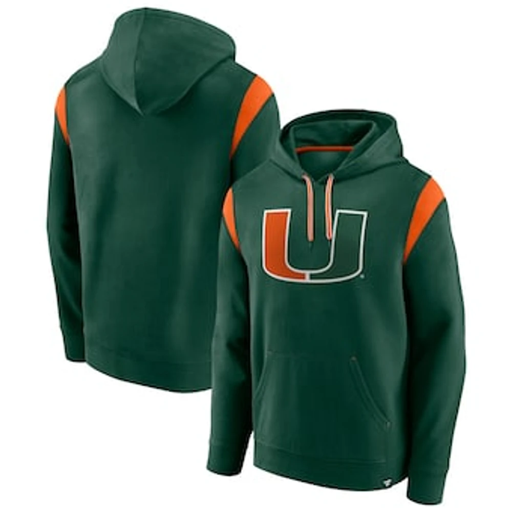 Men's Fanatics Green Miami Hurricanes Gym Rat Pullover Hoodie