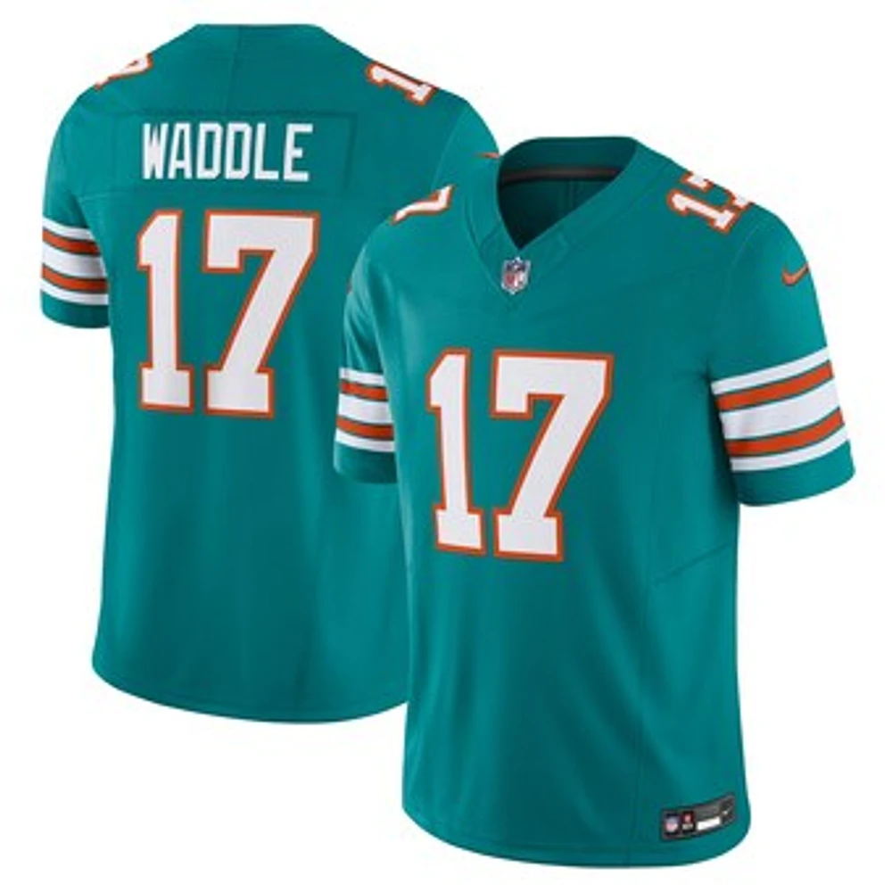 Men's Nike Jaylen Waddle Aqua Miami Dolphins Vapor F.U.S.E. Limited Jersey