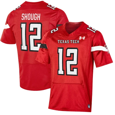 Men's Under Armour Tyler Shough Red Texas Tech Red Raiders NIL Football Replica Player Jersey