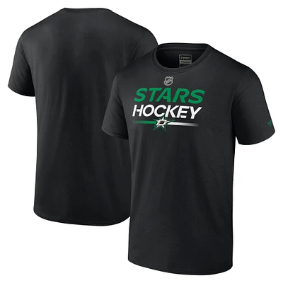 Men's Fanatics  Black Dallas Stars Authentic Pro Primary T-Shirt