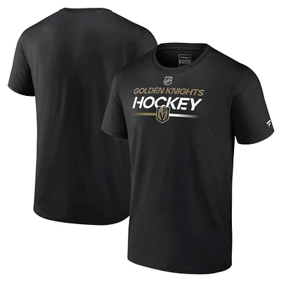 Men's Fanatics  Black Vegas Golden Knights Authentic Pro Primary T-Shirt