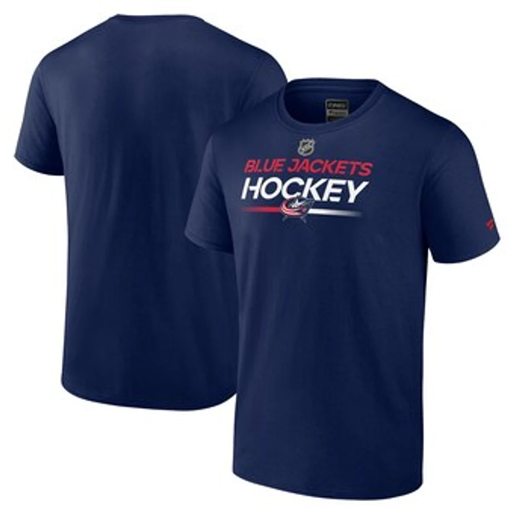 Men's Fanatics  Navy Columbus Blue Jackets Authentic Pro Primary T-Shirt