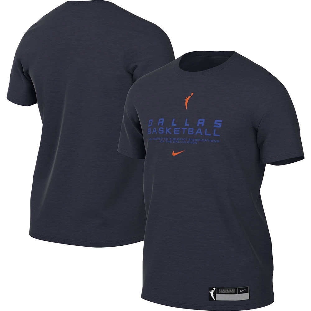Men's Nike Navy Dallas Wings On-Court Legend Essential Practice Performance T-Shirt
