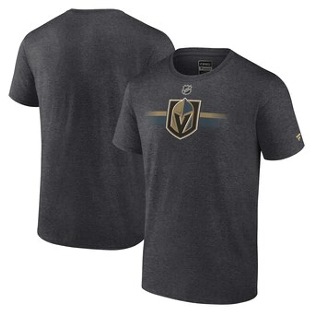 Men's Fanatics Heather Charcoal Vegas Golden Knights Authentic Pro Secondary T-Shirt