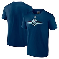 Men's Fanatics Deep Sea Blue Seattle Kraken Authentic Pro Secondary T-Shirt