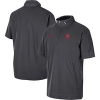 Men's Nike Anthracite Oklahoma Sooners Coaches Half-Zip Short Sleeve Jacket