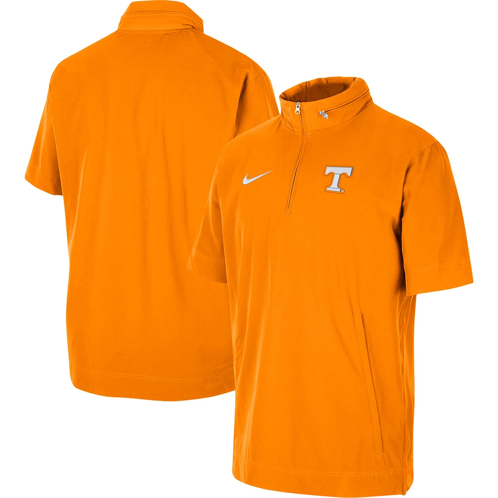 Men's Nike Tennessee Orange Volunteers Coaches Half-Zip Short Sleeve Jacket