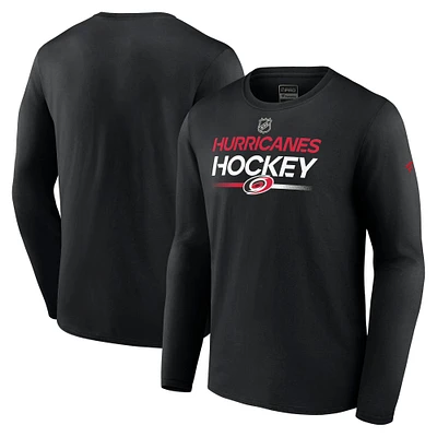 Men's Fanatics  Black Carolina Hurricanes Authentic Pro Primary Long Sleeve T-Shirt