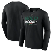 Men's Fanatics  Black Minnesota Wild Authentic Pro Primary Long Sleeve T-Shirt