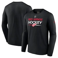 Men's Fanatics  Black Detroit Red Wings Authentic Pro Primary Long Sleeve T-Shirt