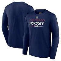 Men's Fanatics  Navy Colorado Avalanche Authentic Pro Primary Long Sleeve T-Shirt