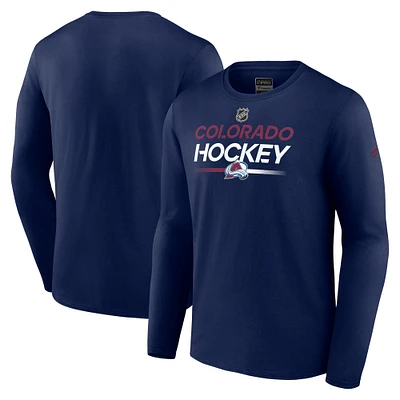 Men's Fanatics  Navy Colorado Avalanche Authentic Pro Primary Long Sleeve T-Shirt