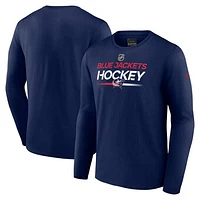 Men's Fanatics  Navy Columbus Blue Jackets Authentic Pro Primary Long Sleeve T-Shirt