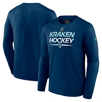 Men's Fanatics  Navy Seattle Kraken Authentic Pro Primary Long Sleeve T-Shirt