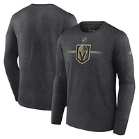 Men's Fanatics  Heather Charcoal Vegas Golden Knights Authentic Pro Secondary Long Sleeve T-Shirt