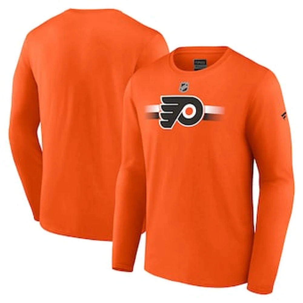 Men's Fanatics Orange Philadelphia Flyers Authentic Pro Secondary Long Sleeve T-Shirt