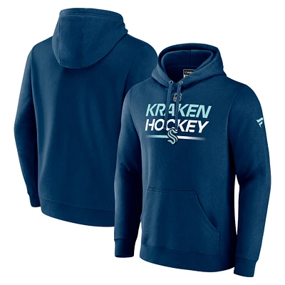 Men's Fanatics  Navy Seattle Kraken Authentic Pro Pullover Hoodie