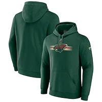 Men's Fanatics Green Minnesota Wild Authentic Pro Secondary Pullover Hoodie