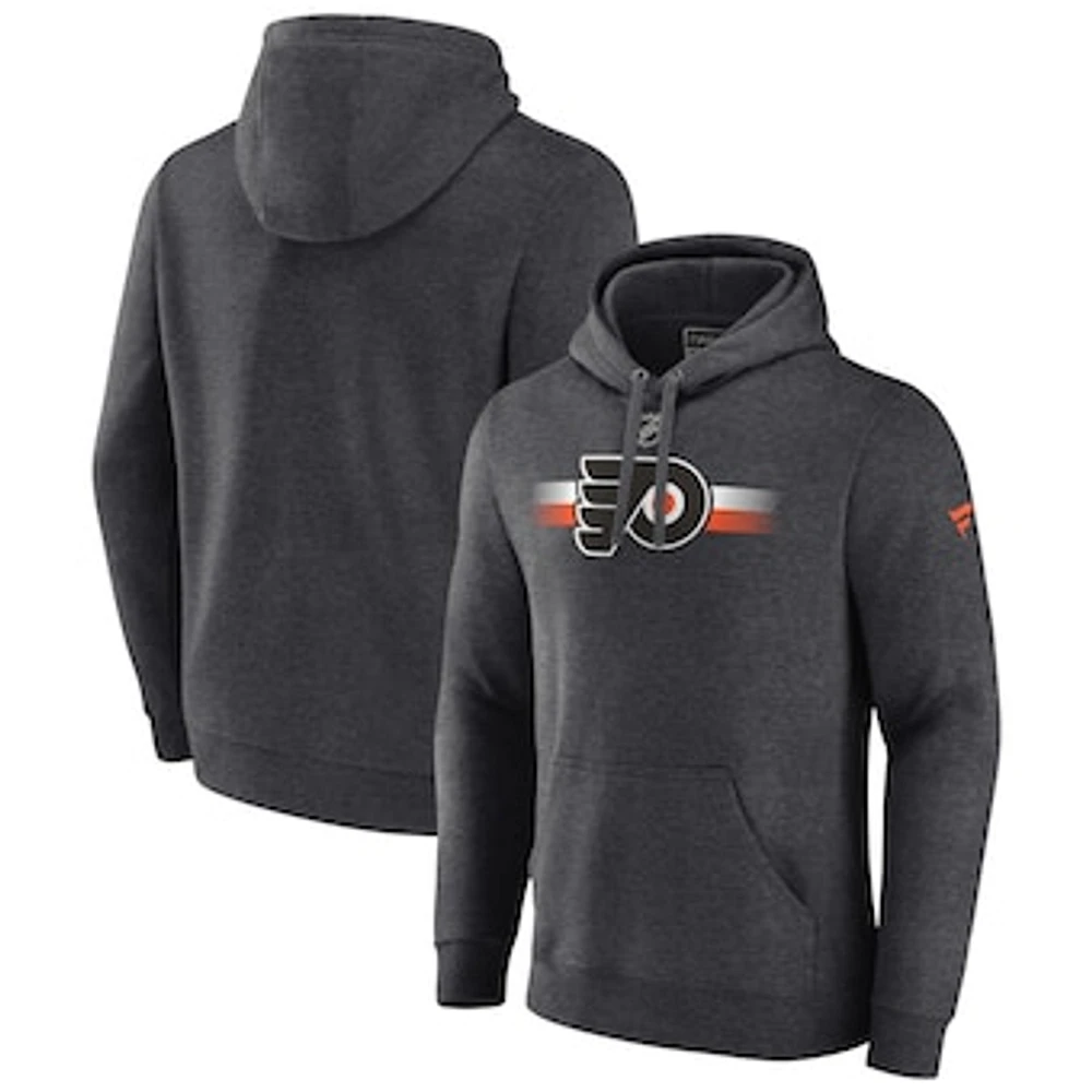 Men's Fanatics Heather Charcoal Philadelphia Flyers Authentic Pro Secondary Pullover Hoodie