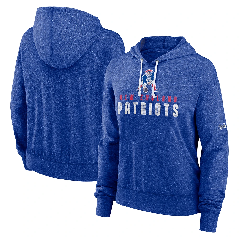 Women's Nike Royal New England Patriots Lightweight Rewind Vintage Pullover Hoodie