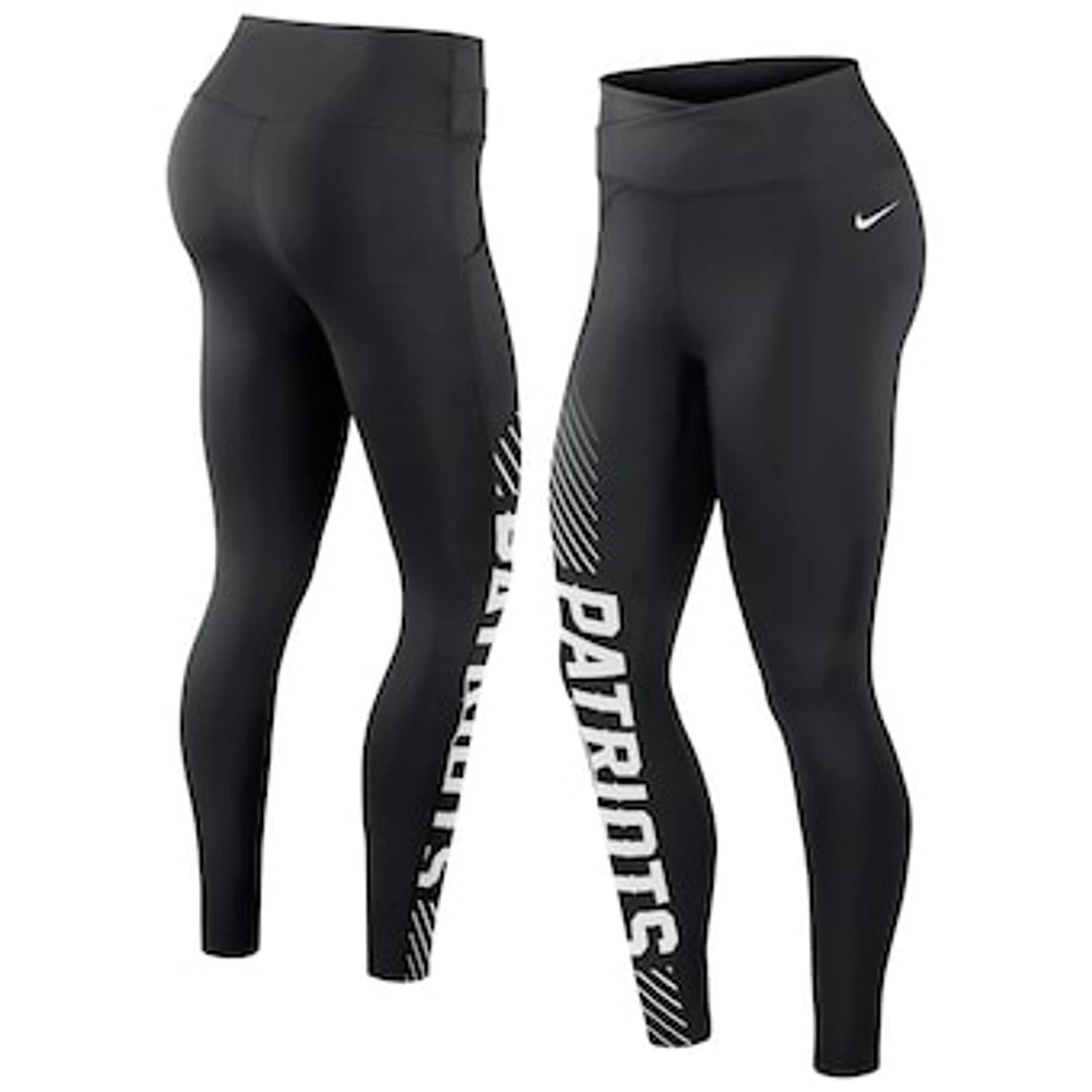 Women's Nike Black New England Patriots Primetime Yard Line Leggings