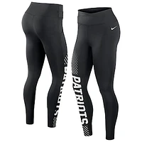 Women's Nike Black New England Patriots Primetime Yard Line Leggings