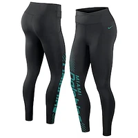 Women's Nike Black Miami Dolphins Primetime Yard Line Leggings