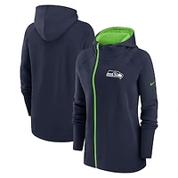 Women's Nike College Navy Seattle Seahawks Primetime Raglan Sleeve Full-Zip Hoodie