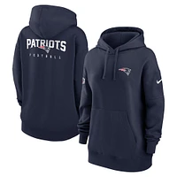 Women's Nike Navy New England Patriots Sideline Club Fleece Pullover Hoodie