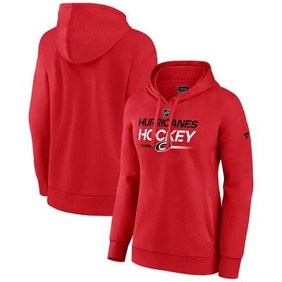 Women's Fanatics Red Carolina Hurricanes Authentic Pro Primary Logo Pullover Hoodie