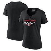 Women's Fanatics  Black Carolina Hurricanes Authentic Pro V-Neck T-Shirt